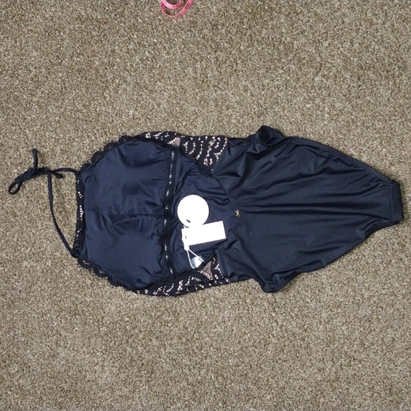 NWT PQ Mid High Neck Lace One Piece Swimsuit - Picture 9 of 15